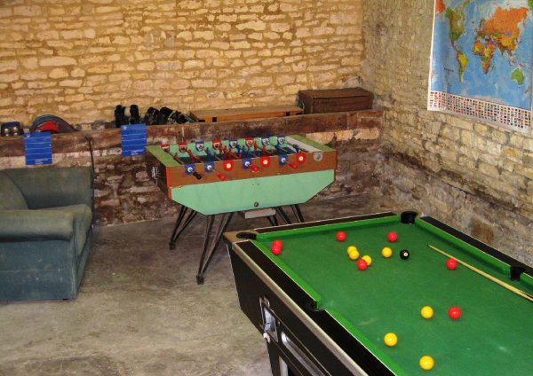 Games room at Les Hiboux gites, France